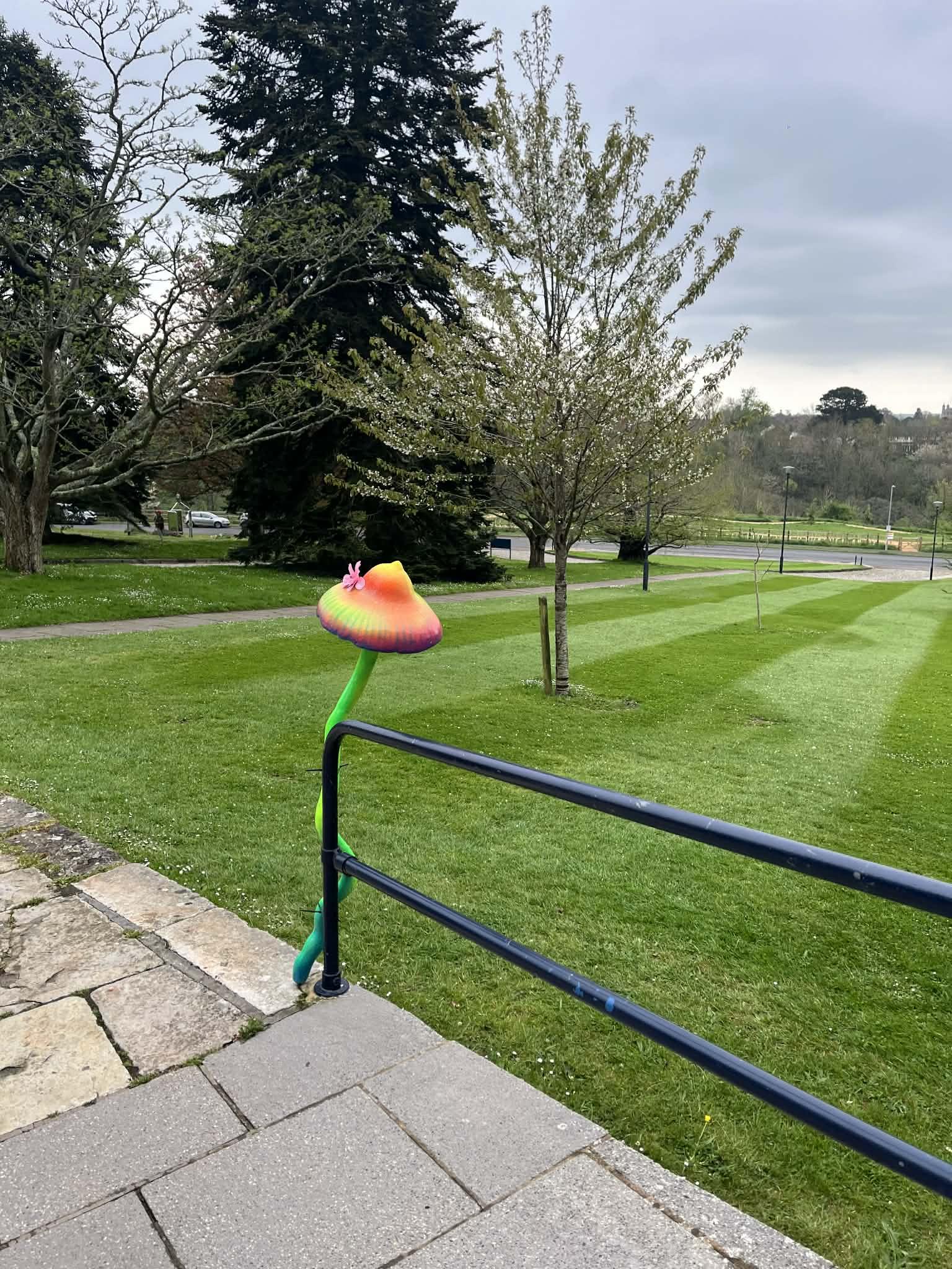 Mushroom sculpture outside Vincent Moon's VDJ event at Breaking Convention 2025