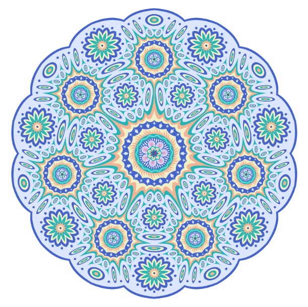 a cool blue green and yellow pattern